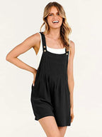 R&B | Jumpsuit-Shorts aus Baumwolle und Leinen mit weitem Bein