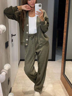 R&B | lässiges V-Ausschnitt Pullover- und Hose-Set