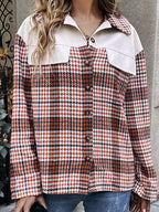 R&B | Karierte Kragenhals Fall-Schulter Jacke