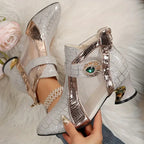 modische Damen-Schuhe, luftiges Mesh mit Kristallverzierung. Heidi Mode Heidi Mode