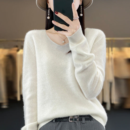 R&B | Lockerer Damenpullover mit V-Ausschnitt für Herbst und Winter