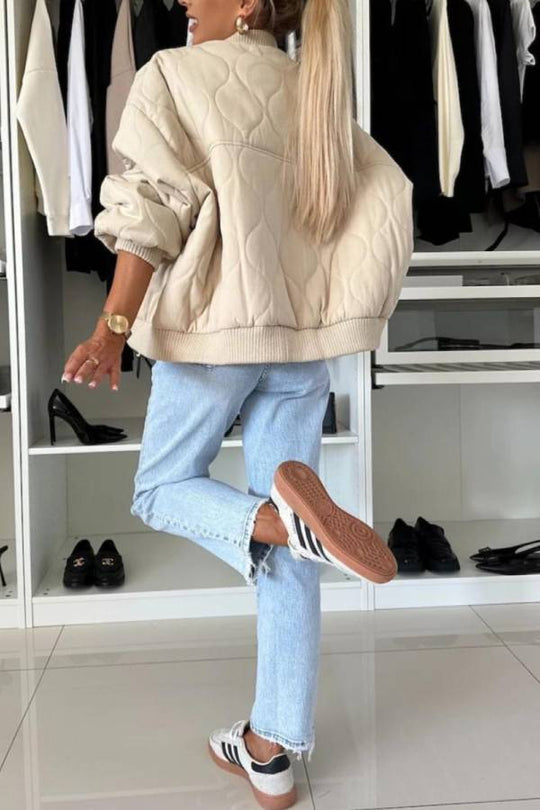 R&B | Kragen Snap Down Langarmjacke