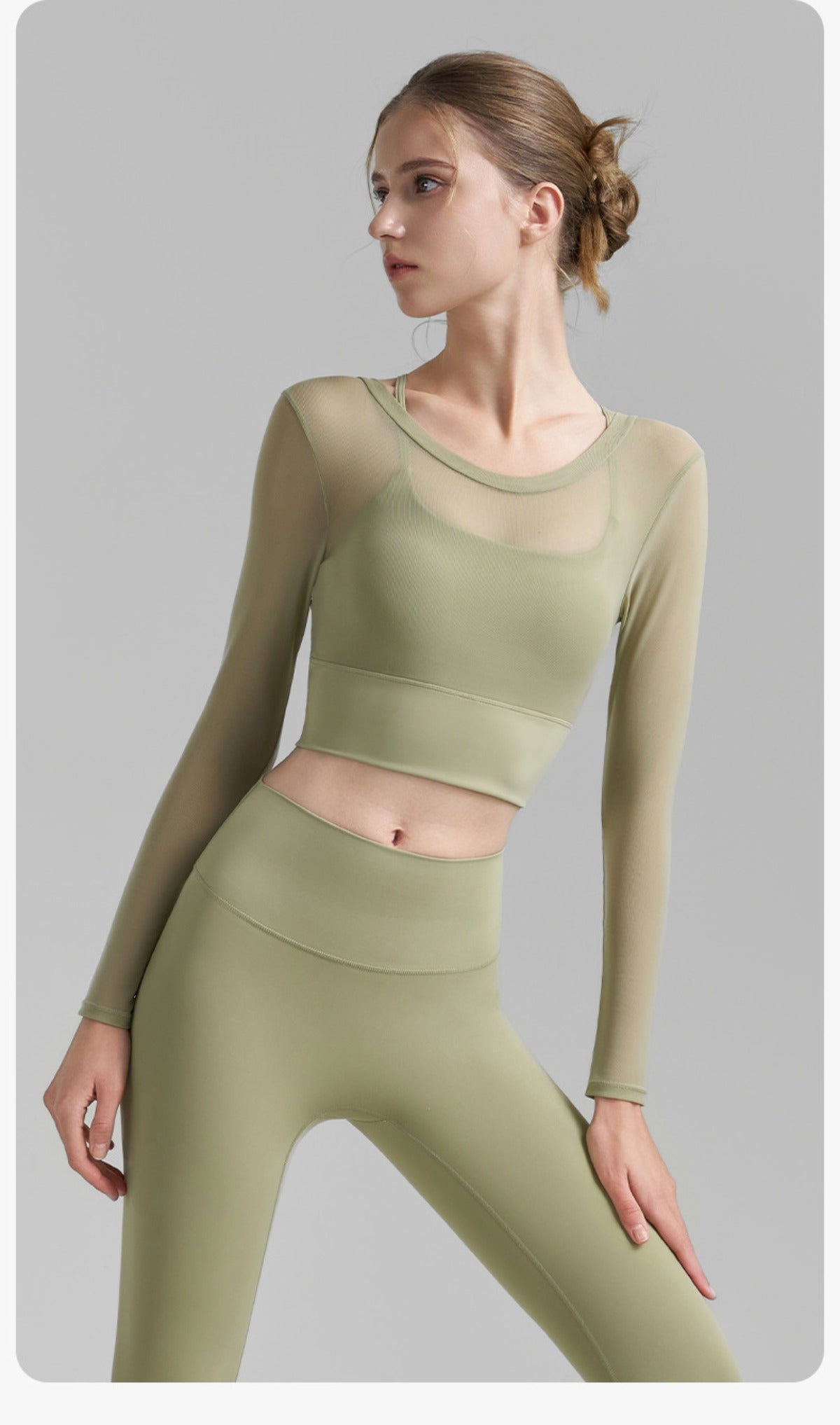 R&B | Fake zwei sexy Mesh-Yoga-Kleidung
