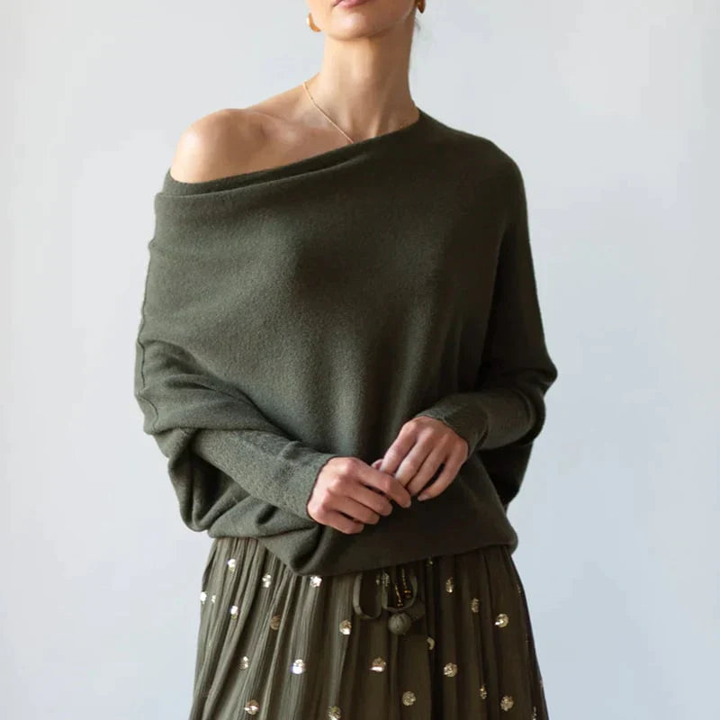 R&B | Asymmetrisch drapierter Pullover