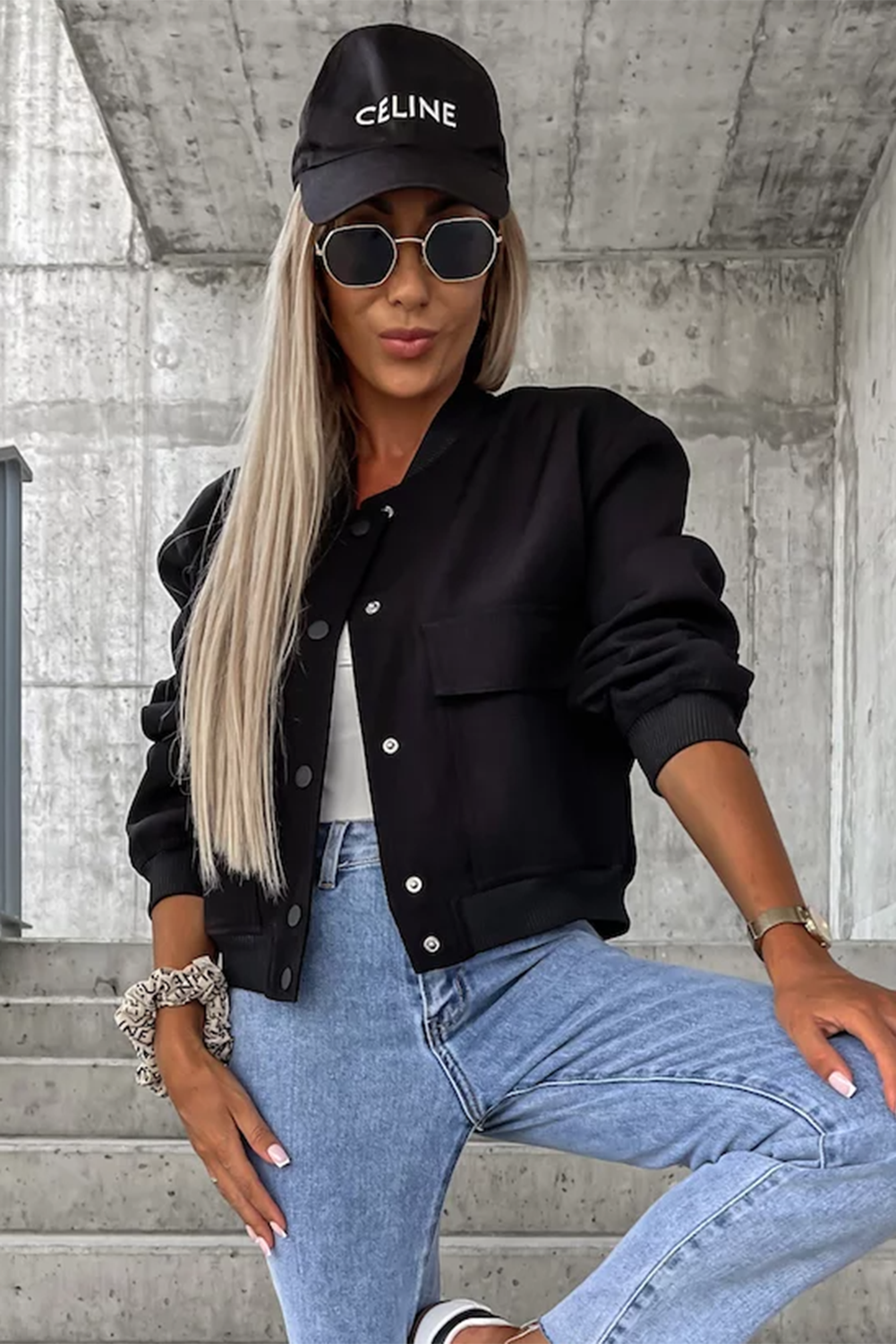 R&B | Bomberjacke mit Taschen Polyester-mischung Klassisch und Zeitlos