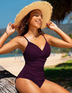 R&B | Sexy schlichter, kreuzfaltbarer, enger einteiliger Bikini