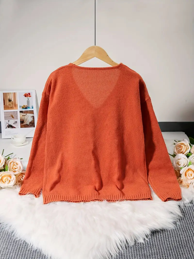 R&B | V-Ausschnitt Pullover mit Feiner Struktur