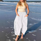 R&B | Plissierte Hose mit weitem Bein und hoher Taille