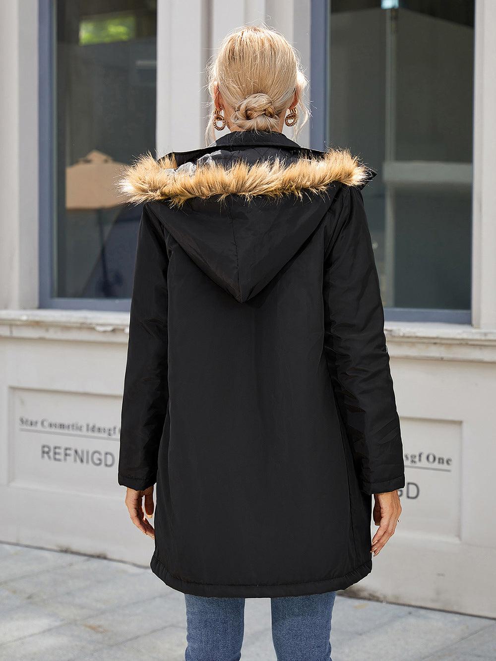 R&B | lässige gesteppte Kapuzenwindjacke