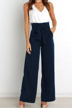 R&B | Hohe Taille Paperbag Hose mit Schleifendetail