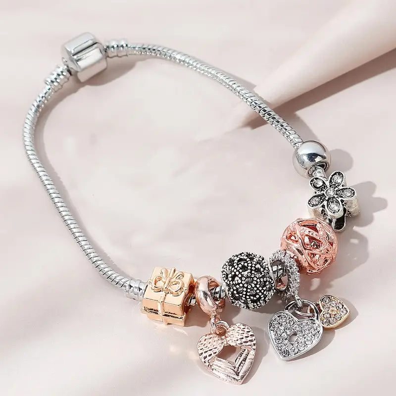 R&B Modisches Armband mit Strasssteinen und Blumen