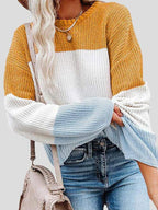 R&B | Strickpullover mit Farbblock für lässigen Herbststil