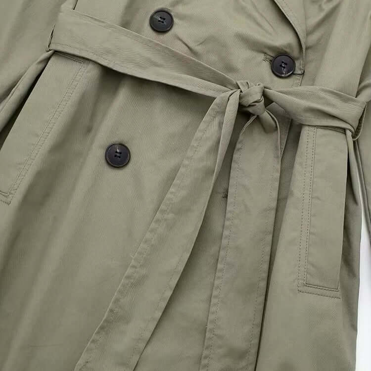 R&B | Eleganter doppelt gefütterter Damen-Trenchcoat mit Gürtel