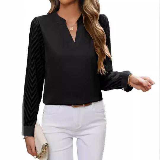 R&B | Elegantes Chiffon Top mit V-Ausschnitt