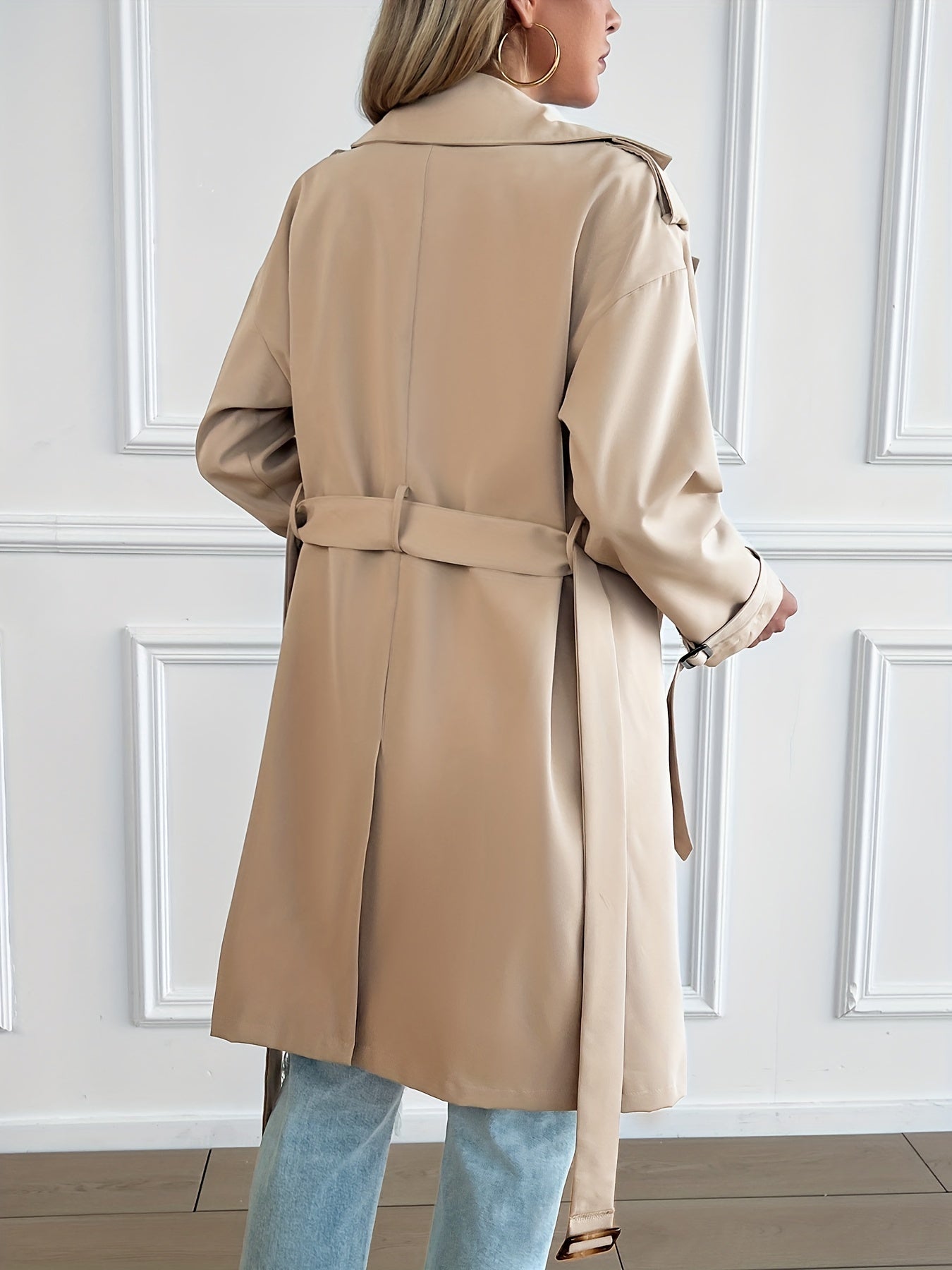 R&B | Gürteltrenchcoat mit langen Ärmeln für Frauen Perfekt für den Alltag