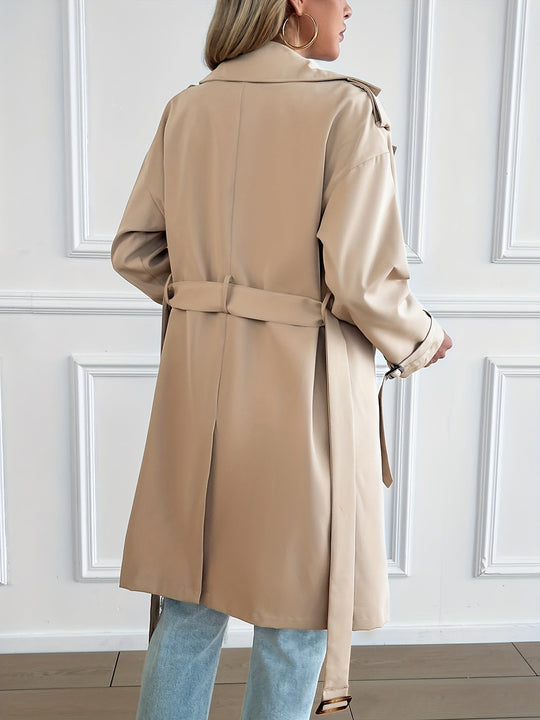 R&B | Gürteltrenchcoat mit langen Ärmeln für Frauen Perfekt für den Alltag
