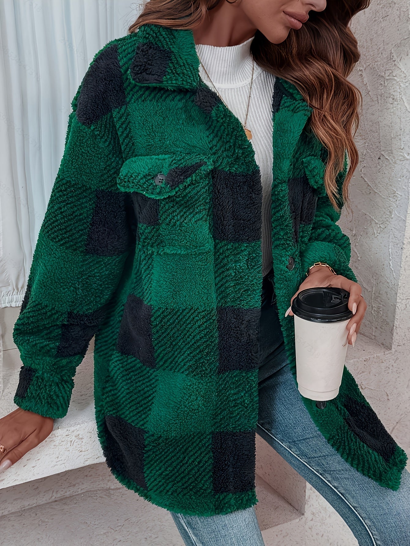R&B | Karierte Jacke mit Weicher Struktur