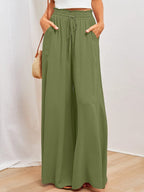 R&B | Hose mit weitem Bein und elastischer Taille