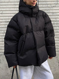R&B | Mehrfarbiges Gepolstertes Jacket mit Kapuze