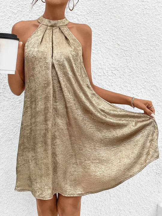 R&B | Elegantes Neckholderkleid In Gold