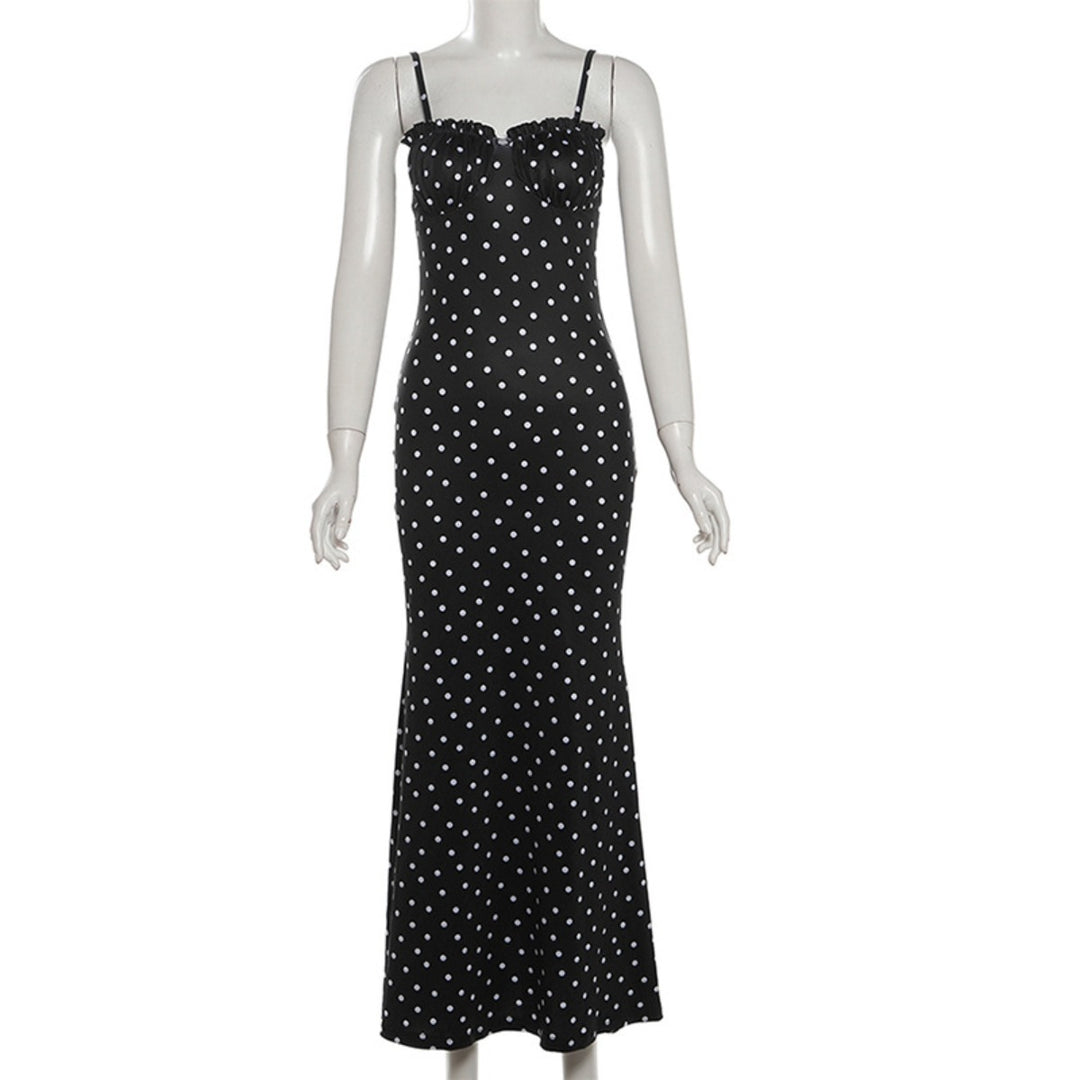 R&B | Kleid mit gepunkteten Strapsen mit Neckholder