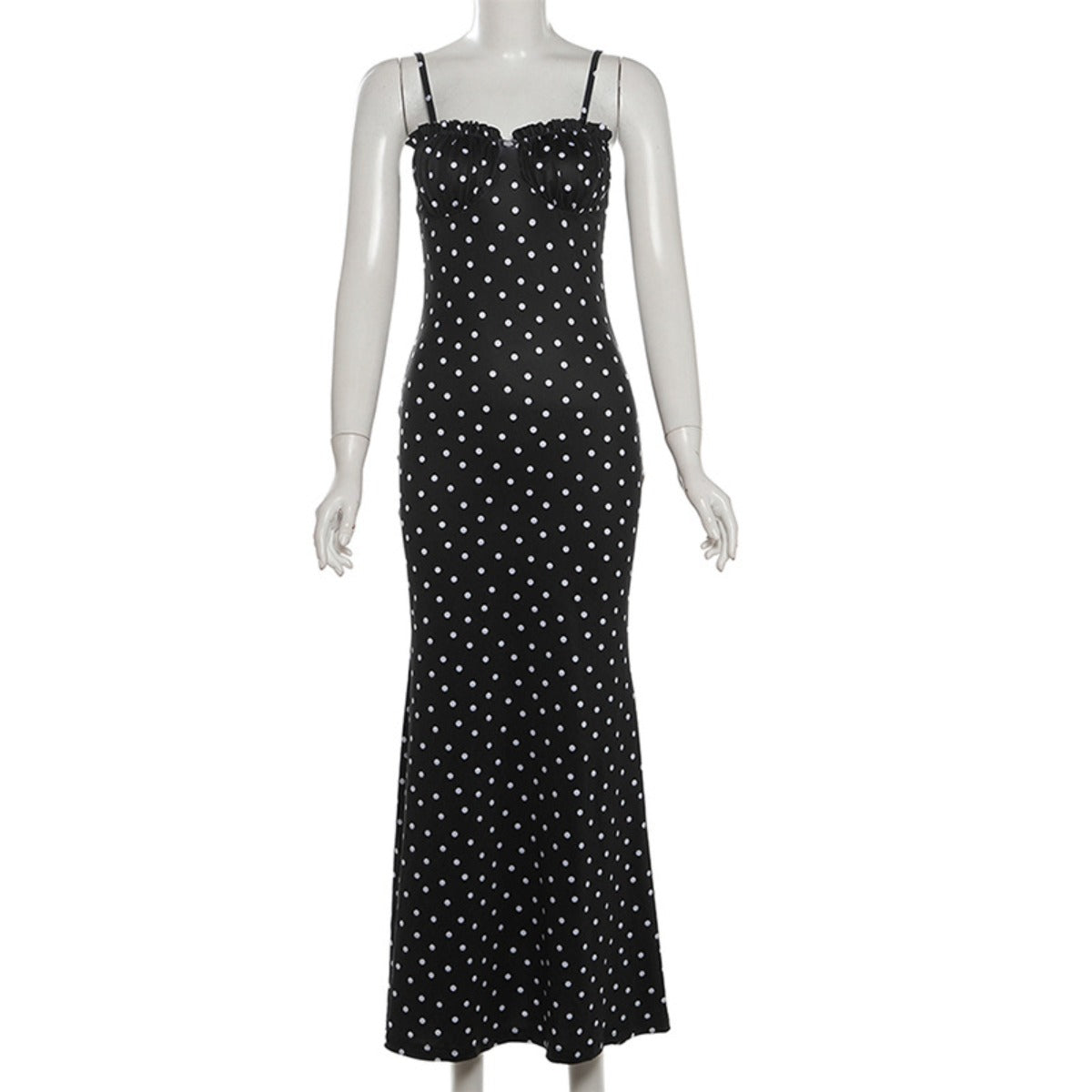 R&B | Kleid mit gepunkteten Strapsen mit Neckholder