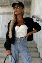 R&B | Bomberjacke mit Taschen Polyester-mischung Klassisch und Zeitlos