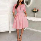 R&B | Kleid mit Gürtel und Reißverschluss