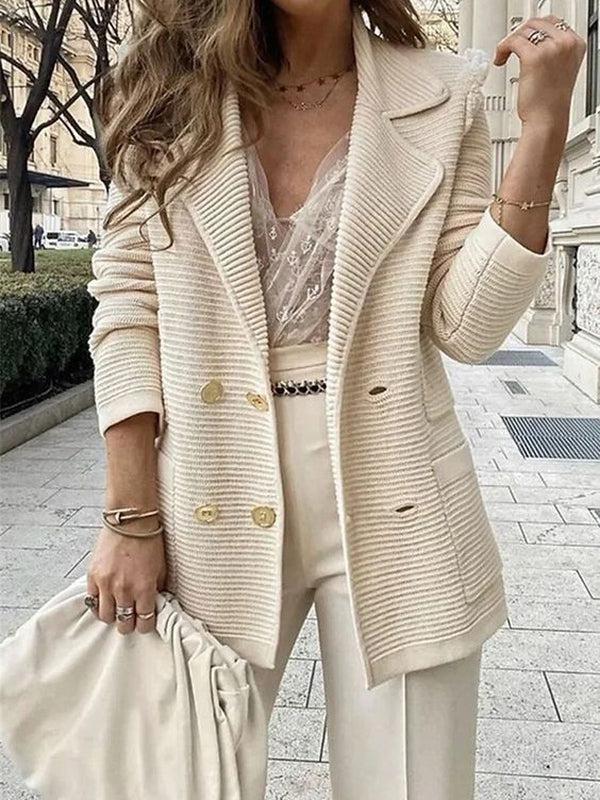 R&B | Groovy Langarm Strickjacke mit Einfarbigen Ärmeln