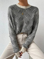 R&B | Entspannter Pullover mit abstraktem Muster