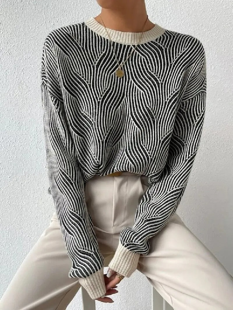 R&B | Entspannter Pullover mit abstraktem Muster