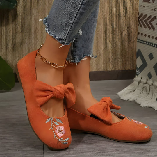 Felicidad | Modische flache Schuhe mit Blumenstickerei für Frauen R&B