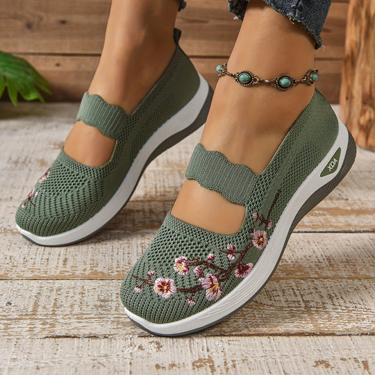 Blumenbestickte Mesh Slip-On Schuhe R&B R&B
