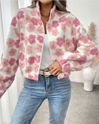 R&B | Gemütliche Fleecejacke mit Süßem Blumenmuster