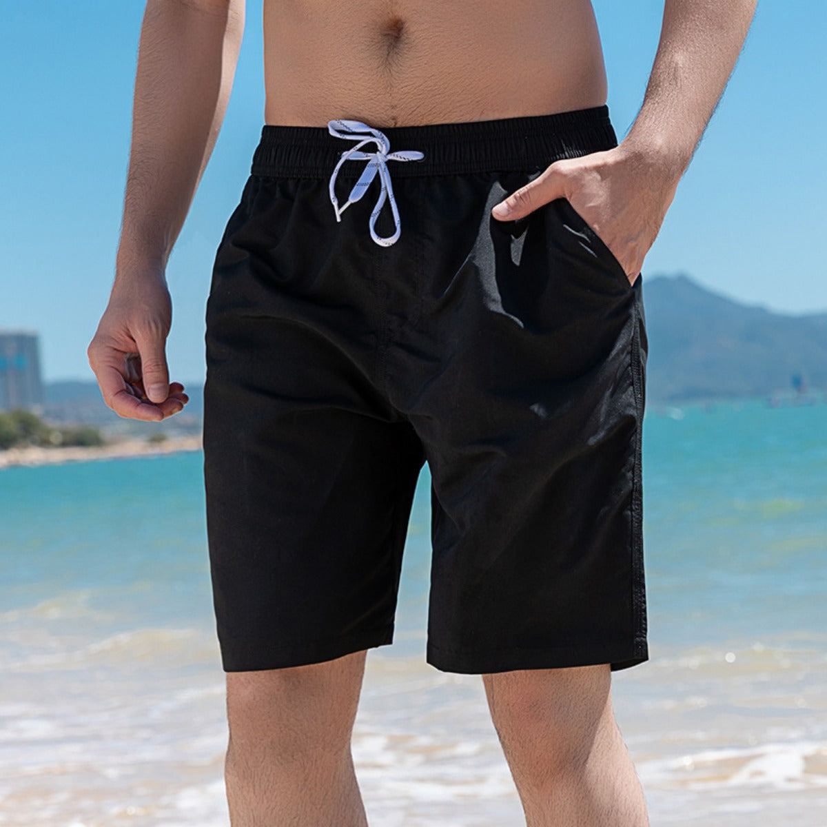 R&B | Schnell trocknende einfarbige Strandhosen-Shorts
