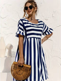 Gestreiftes Kurzes Kleid