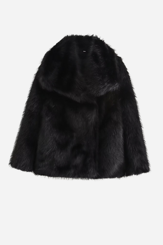 R&B | Faux-Fur-Schalkragenjacke