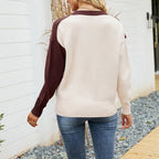 R&B | Strickbluse mit Farbblock Acryl Modern und Komfortabel