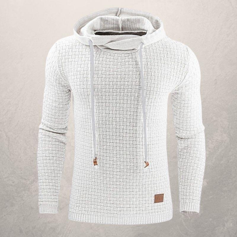 R&B | Kapuzenpullover Slim Passform Weiches Strickmaterial Karomuster Lange Ärmel