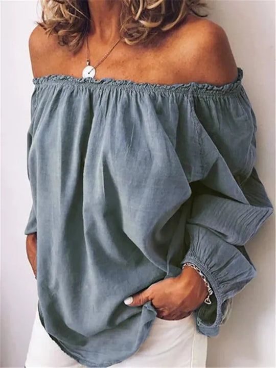 R&B | Off Shoulder Bluse mit Eleganten Ballonärmeln
