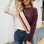 R&B | Strickbluse mit Farbblock Acryl Modern und Komfortabel