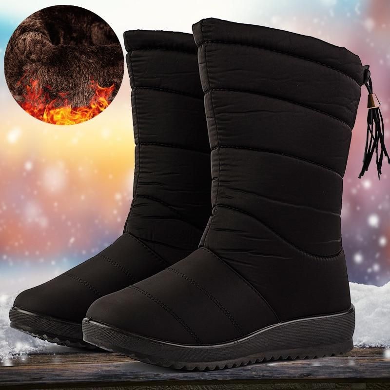 R&B | Wasserdichte Ultraleichte Kunstfell Gefütterte Quastenschnee Stiefel