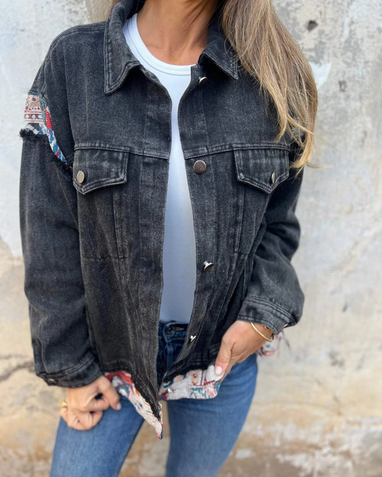 R&B | Denim-Patchwork Freizeitjacke