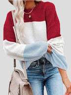 R&B | Strickpullover mit Farbblock für lässigen Herbststil