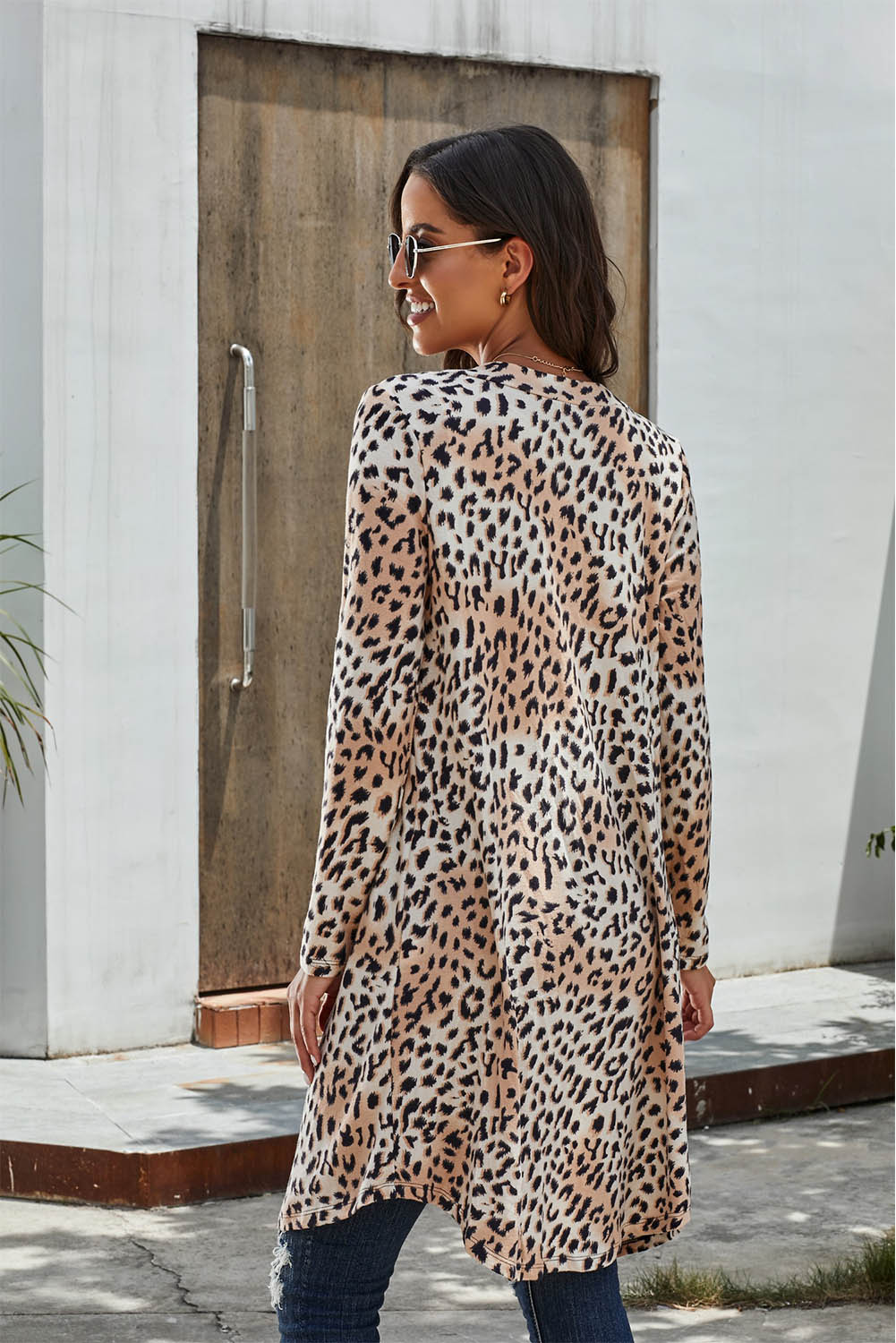 R&B | Bedruckter Offene Front Langarm Cardigan
