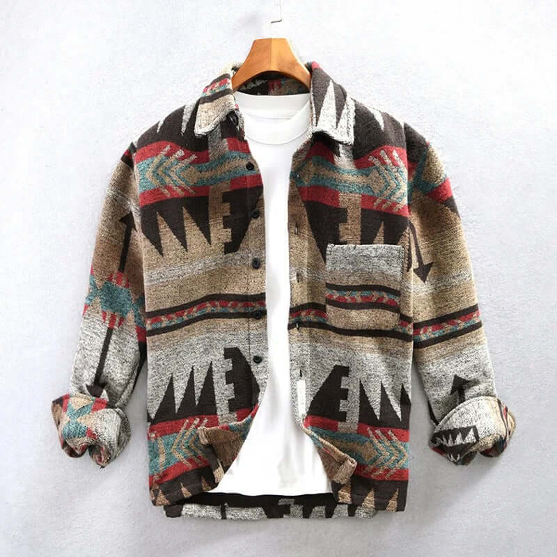R&B | Südwestlicher Aztec-Druck Shirtjacke