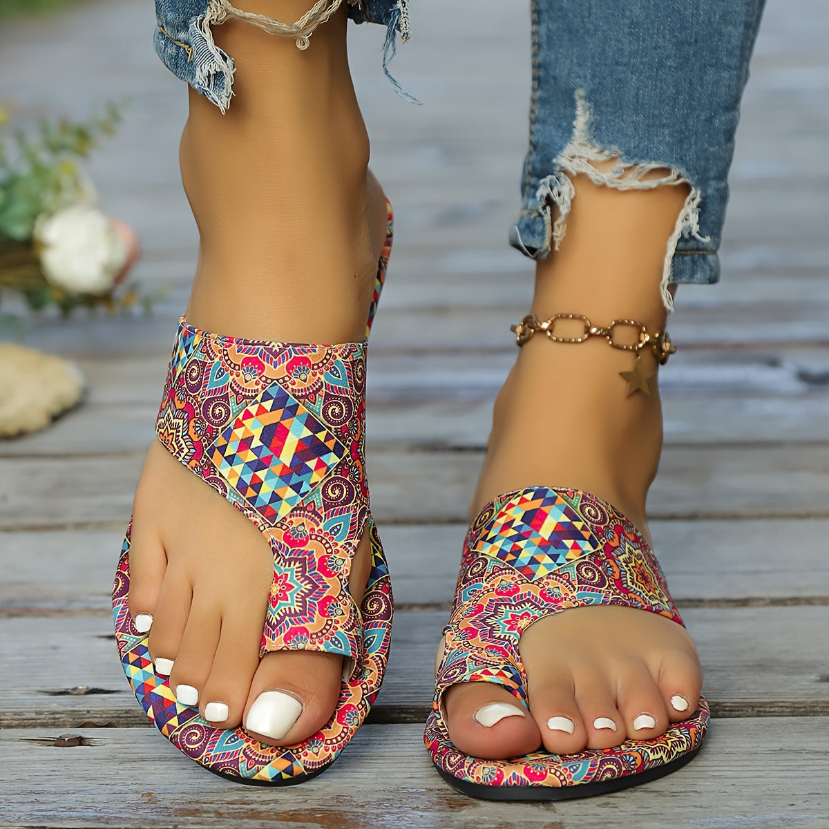 R&B | Florale Flip Flops für Frauen