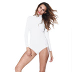 Damen figurbetontes Langarm-Bodysuit mit Rollkragen R&B