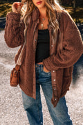 R&B | Oversized Teddyjacke Polyester Warm und Bequem