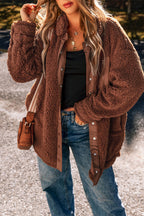 R&B | Oversized Teddyjacke Polyester Warm und Bequem